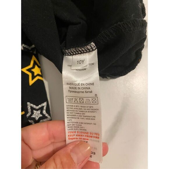 SONIA RYKIEL PARIS TEEN GIRLS BLACK STARS LEGGINGS - Picture 5 of 5